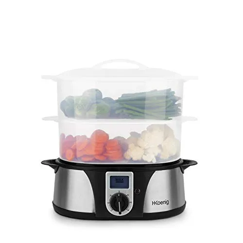 H.Koenig VAP12 vaporiera elettrica 12 L inox timer 60 min