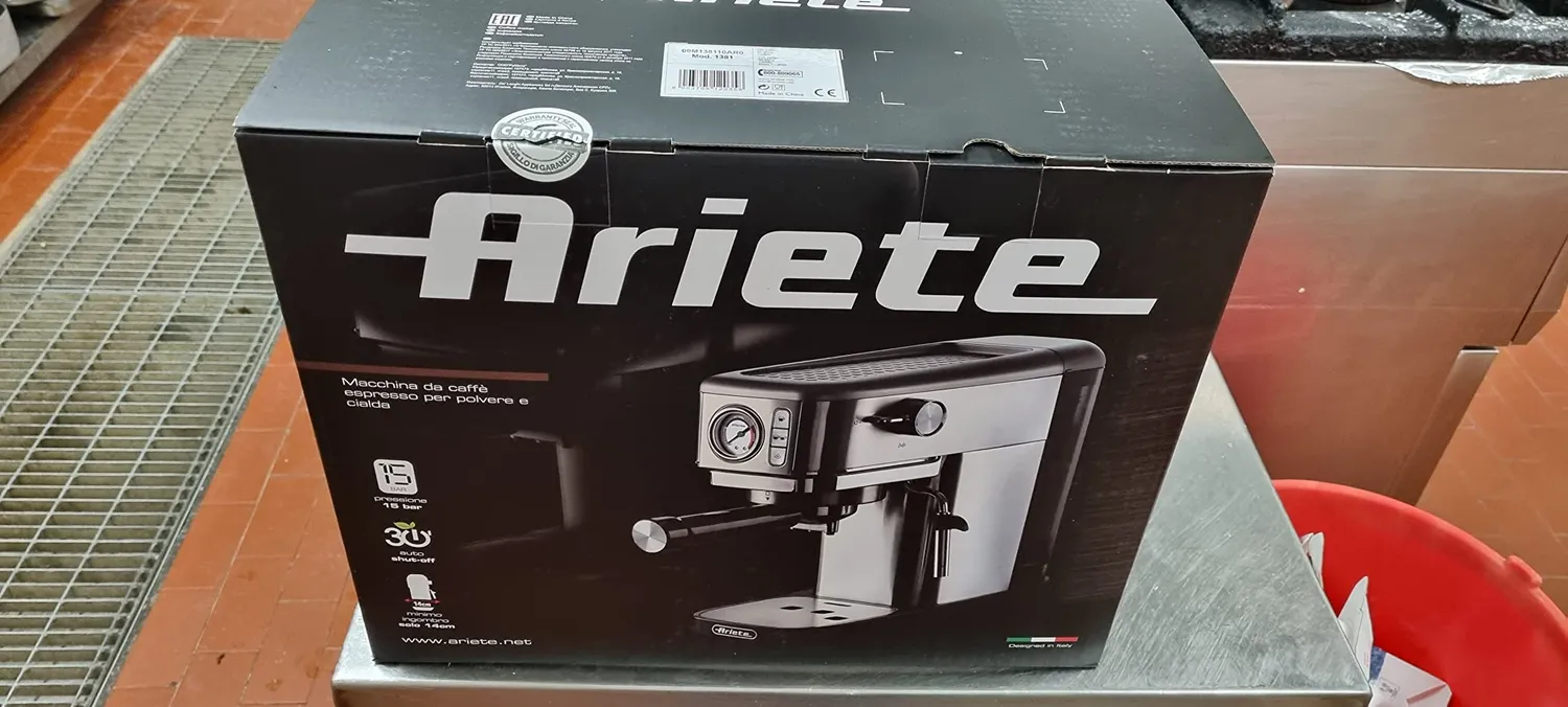 Ariete Espresso Slim Metal 1381 macchina caffe con manometro 15 bar
