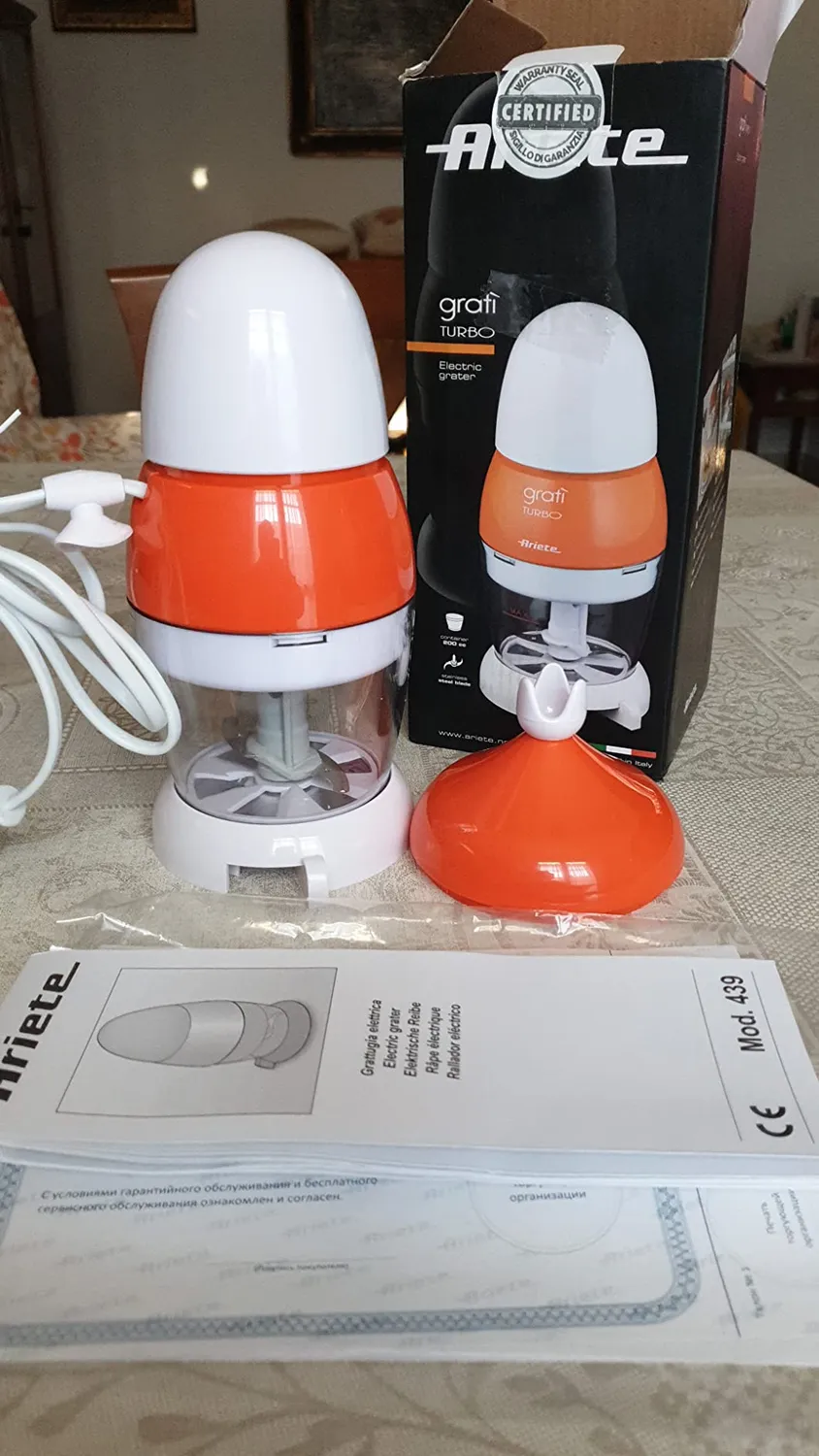 Ariete 439 Gratì Grattugia Elettrica 200W Bianco