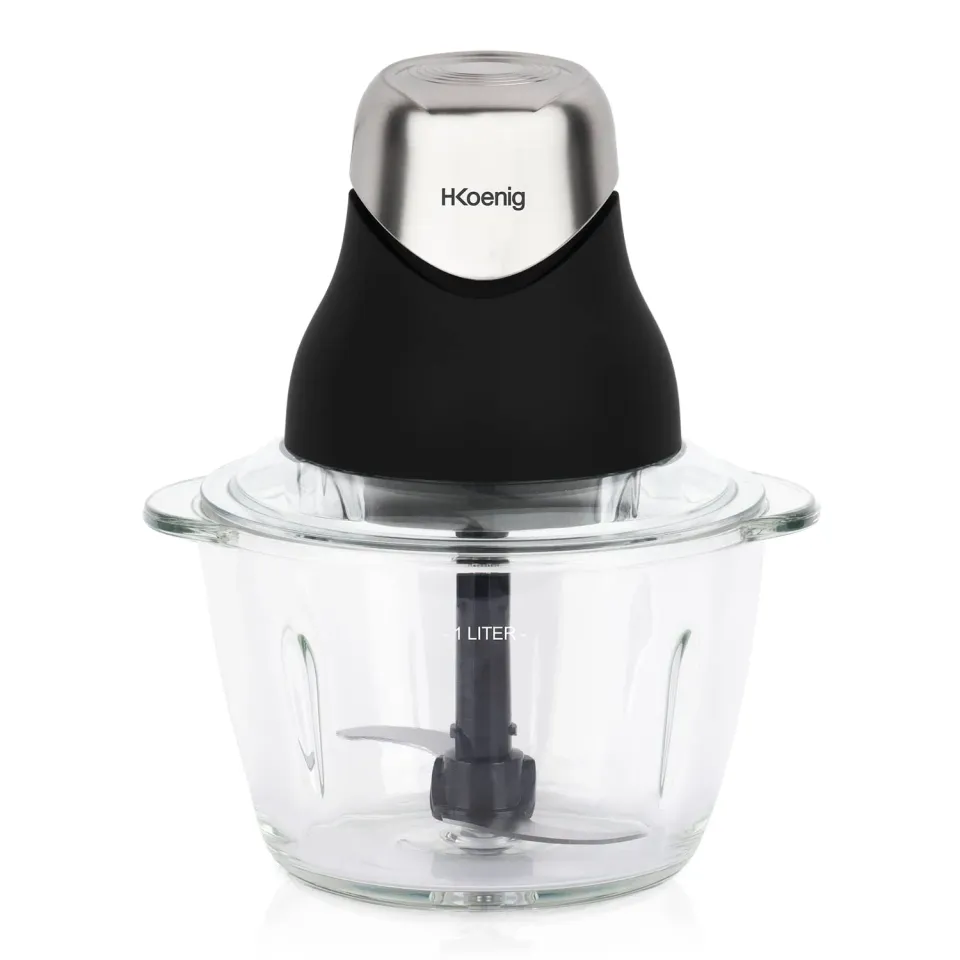 H.Koenig LEO8 Mini Tritatutto Vetro 1L 320W con Coperchio