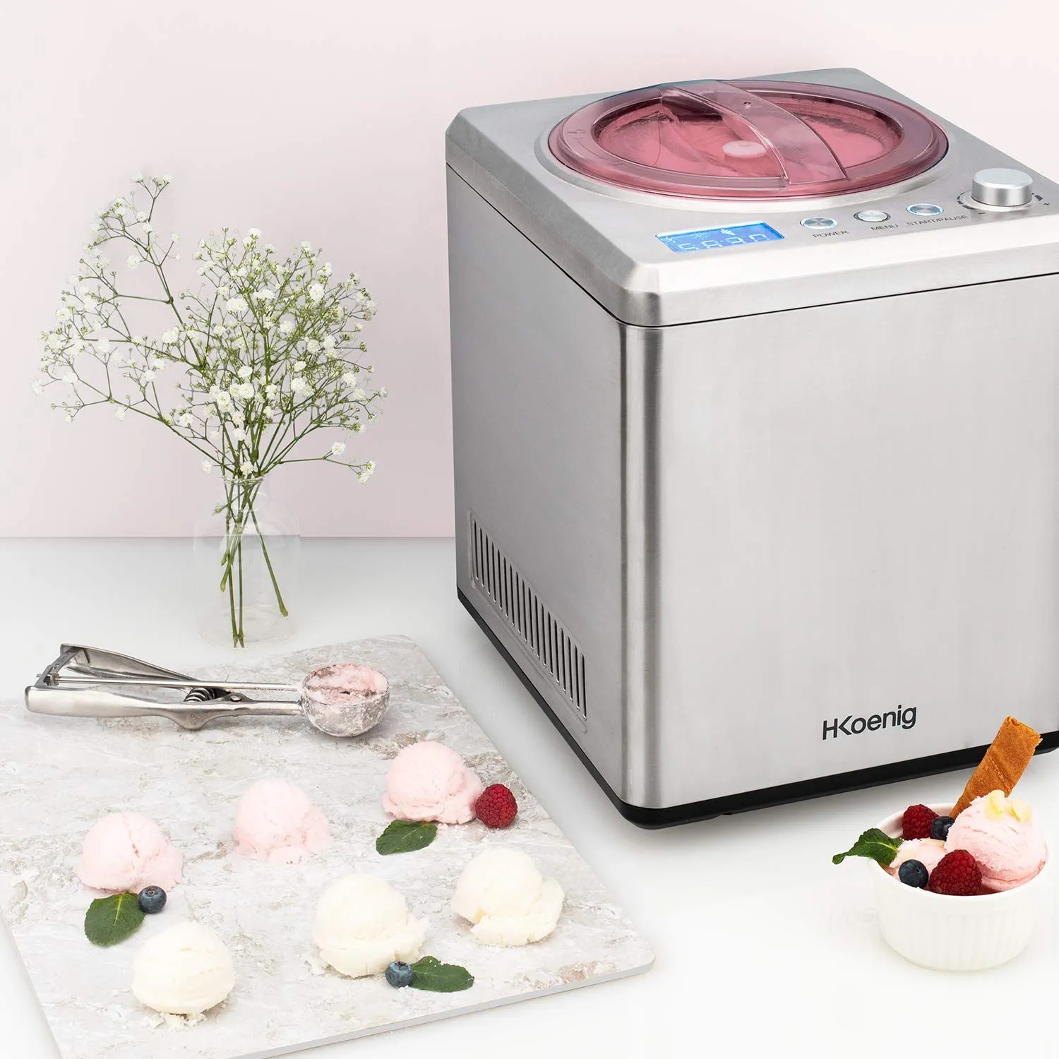 H.Koenig HF340 gelatiera 2L compressore inox 180W