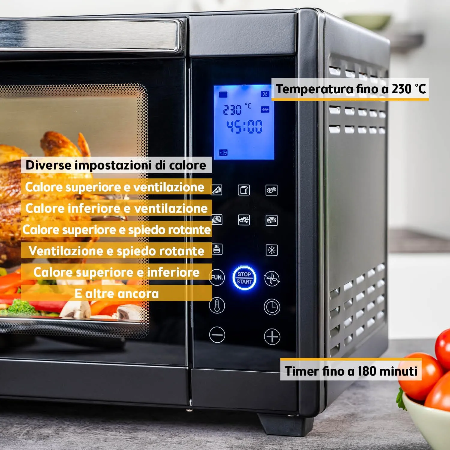 First Austria Mini Forno Elettrico 30L Digitale 1600W