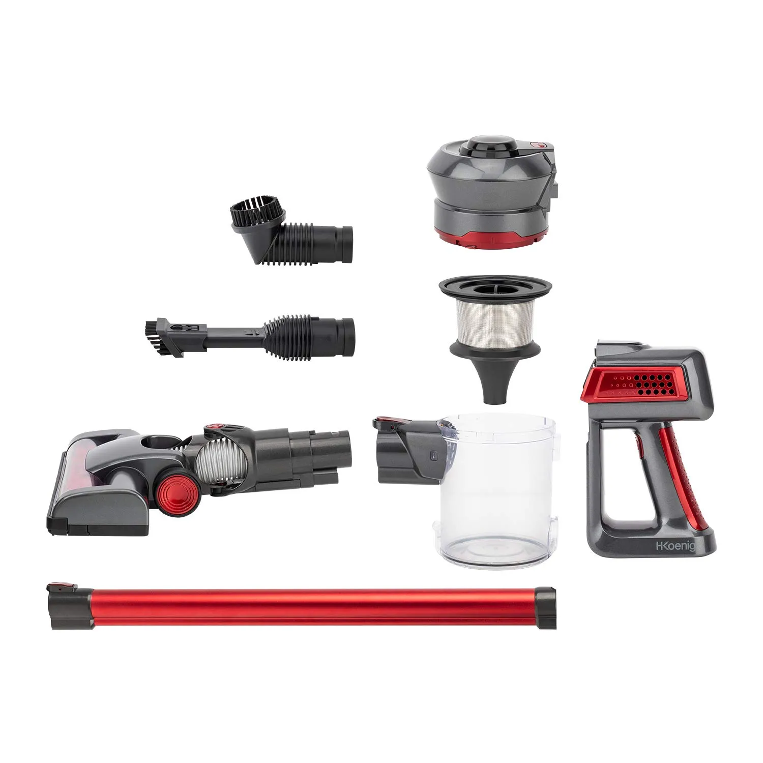 Koenig UP810 PowerClean+ Aspirapolvere Senza Filo Rosso 0,8 L