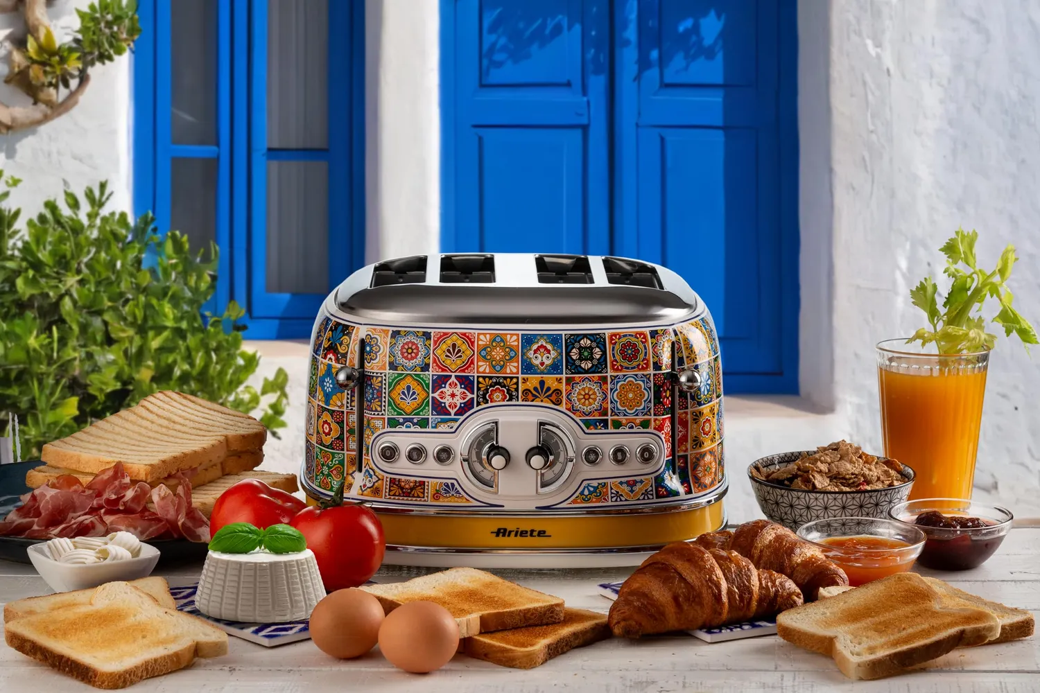 Ariete 156 Positano Tostapane 4 fette bianco giallo