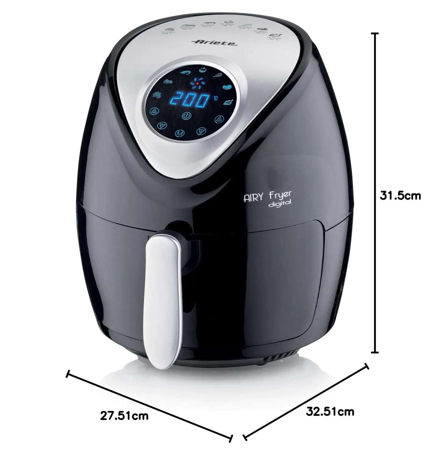 Ariete Airy Fryer Digital 4616 friggitrice aria nero 3,5L