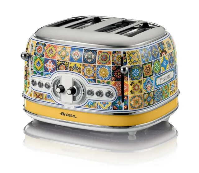 Ariete 156 Positano Tostapane 4 fette bianco giallo