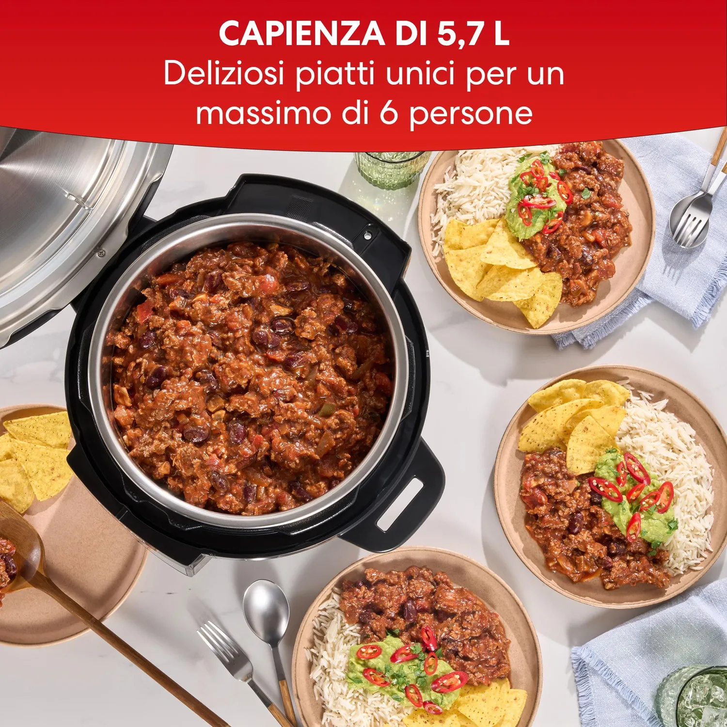 Instant Pot Multicooker 7in1 Pentola 5,7L 6 Porzioni