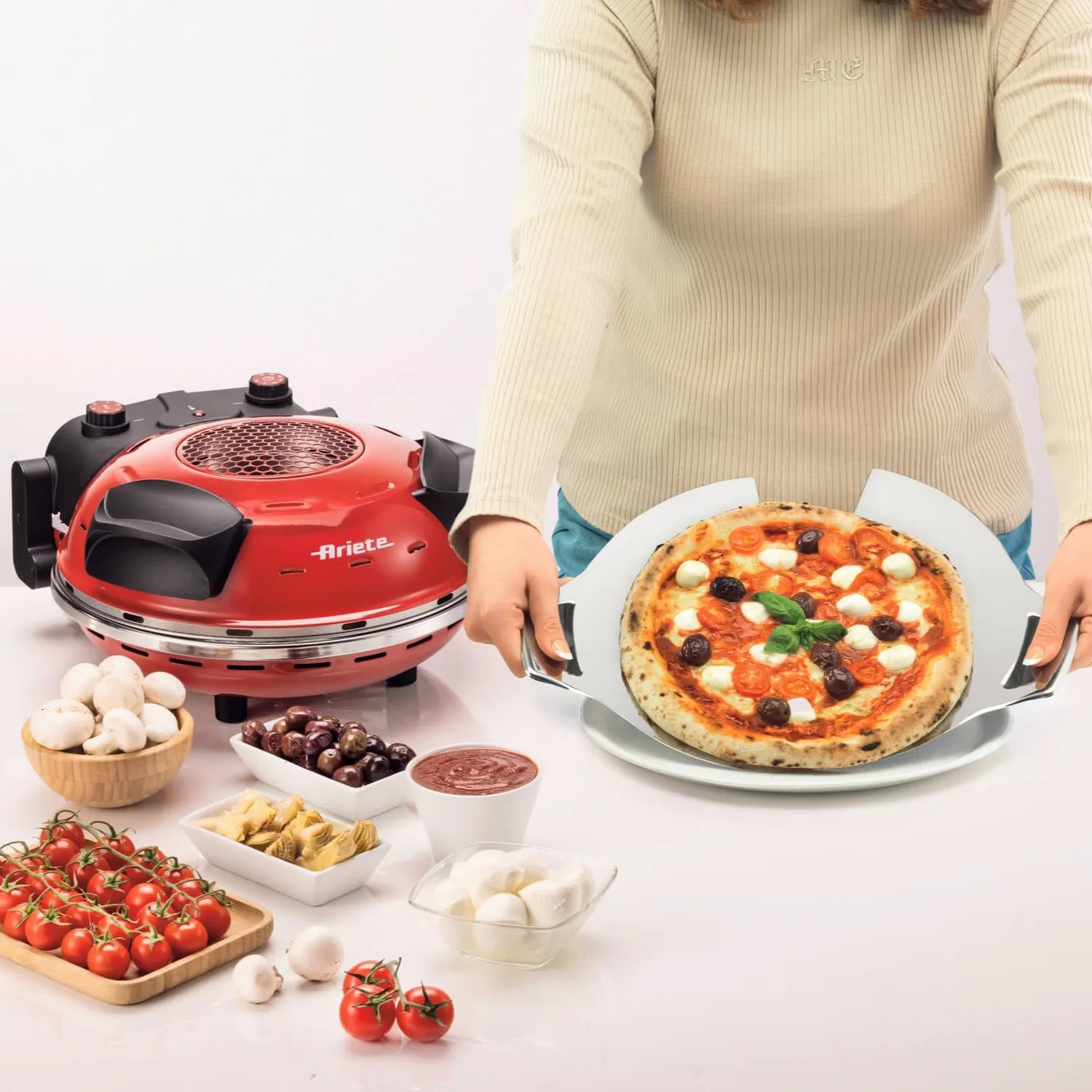 Ariete 928 forno pizza con oblo pietra 400 gradi rosso