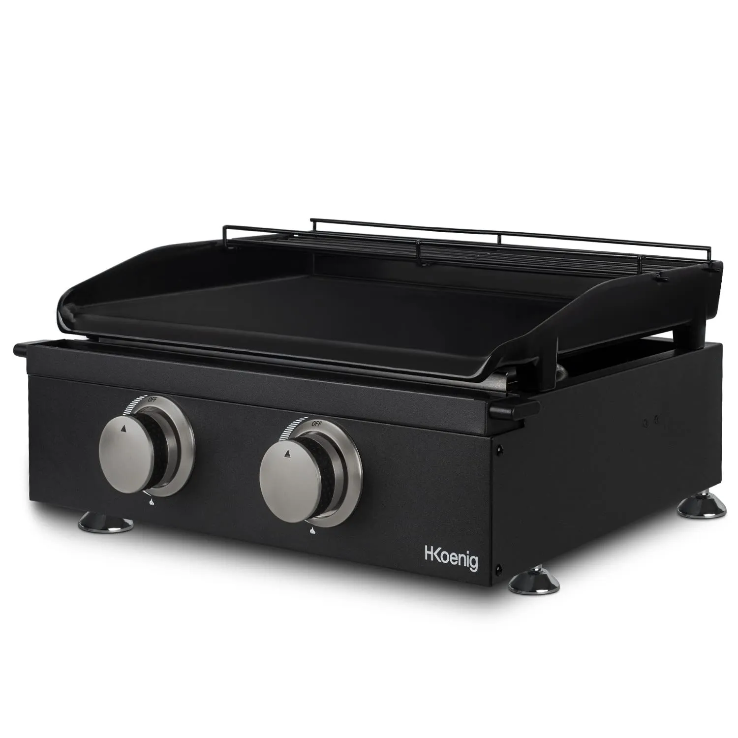 Koenig PLX1022 plancha a gas 2 fuochi nera 350°