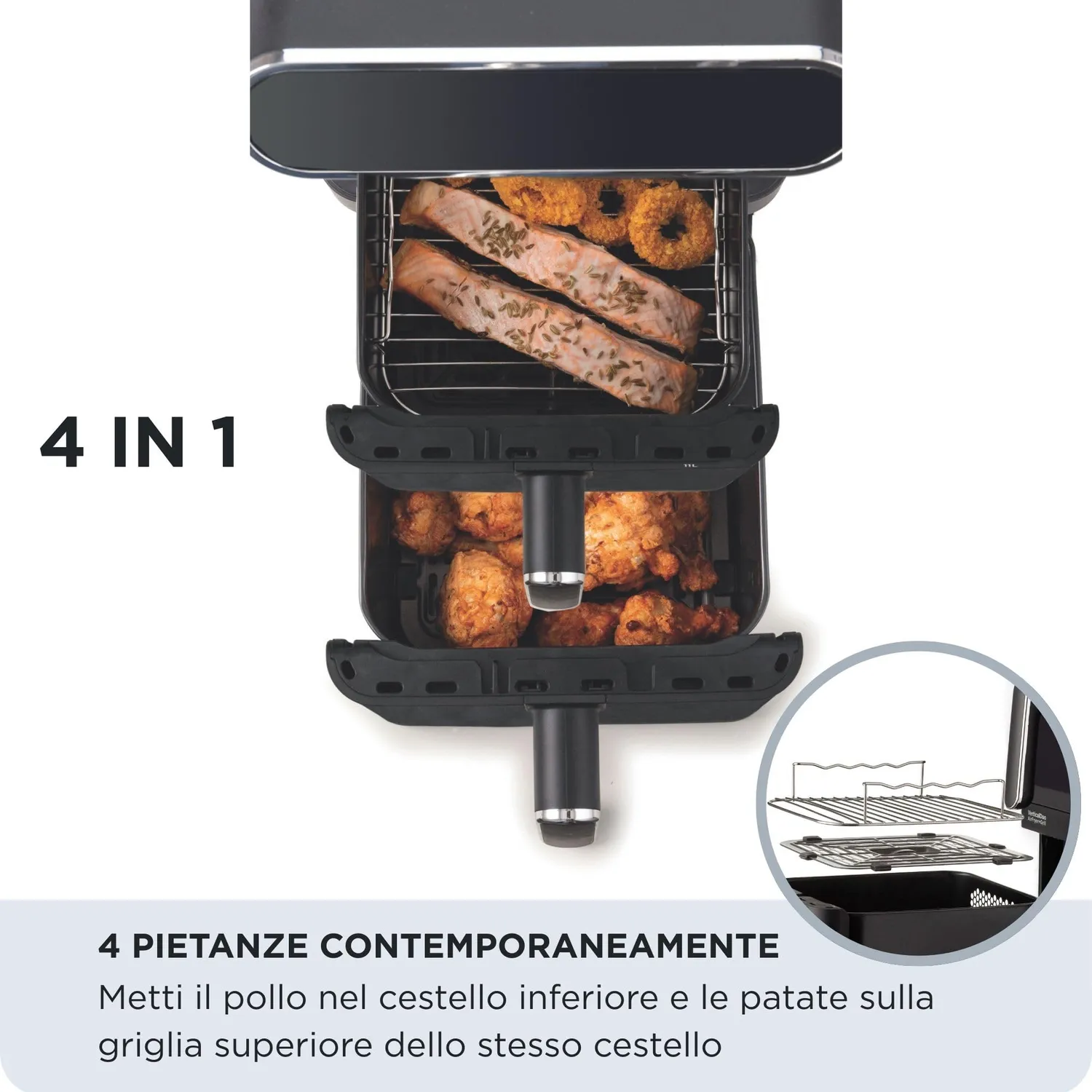 Ariete Vertical Duo 4640/10 friggitrice aria nera 11L