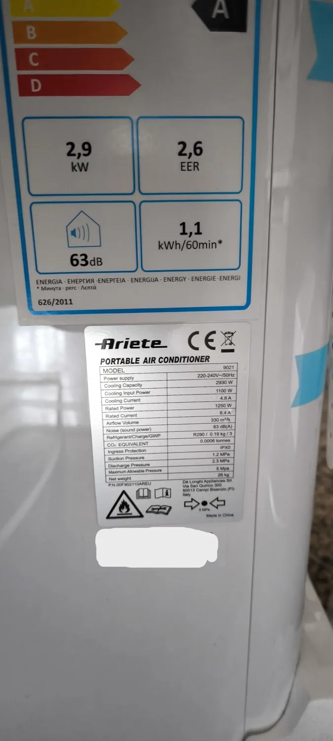 Ariete Polar 10 Climatizzatore Portatile 10000BTU WiFi