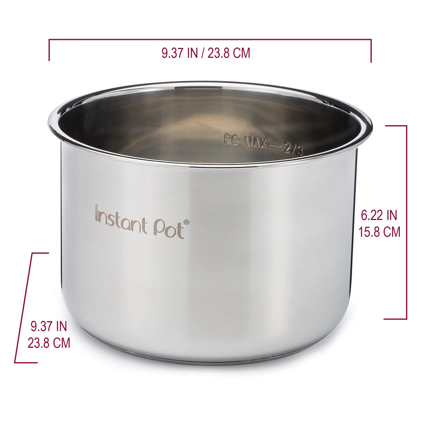 Instant Pot Pentola Interna Acciaio Inox 5,7L 6 Quart
