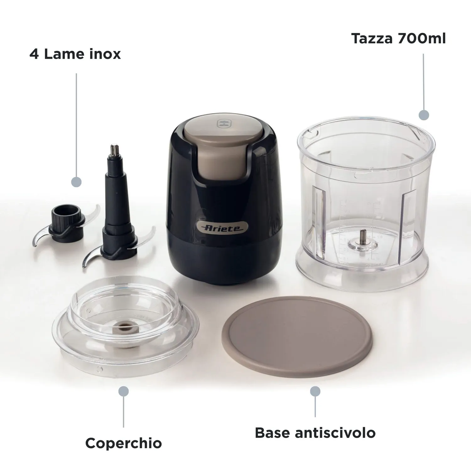 Ariete 437 Breakfast Tritatutto 700ml 400W 4 Lame Inox
