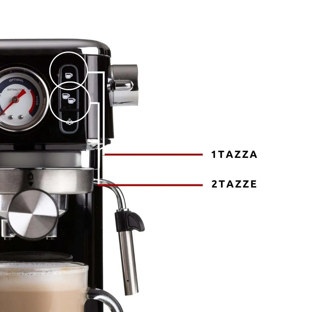 Ariete 1381 Espresso Slim Metal Macchina Caffè Nero 15 Bar