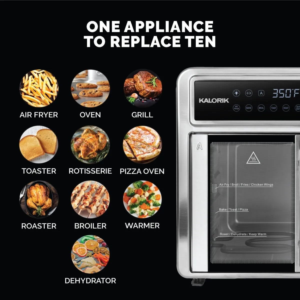Kalorik MAXX Flex Trio forno friggitrice ad aria 26 Qt doppia zona
