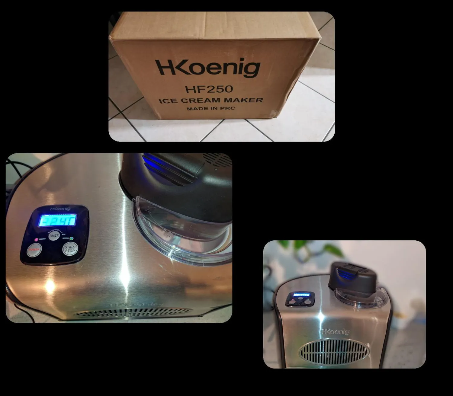 H.Koenig HF320 gelatiera 2 L inox con compressore 180W