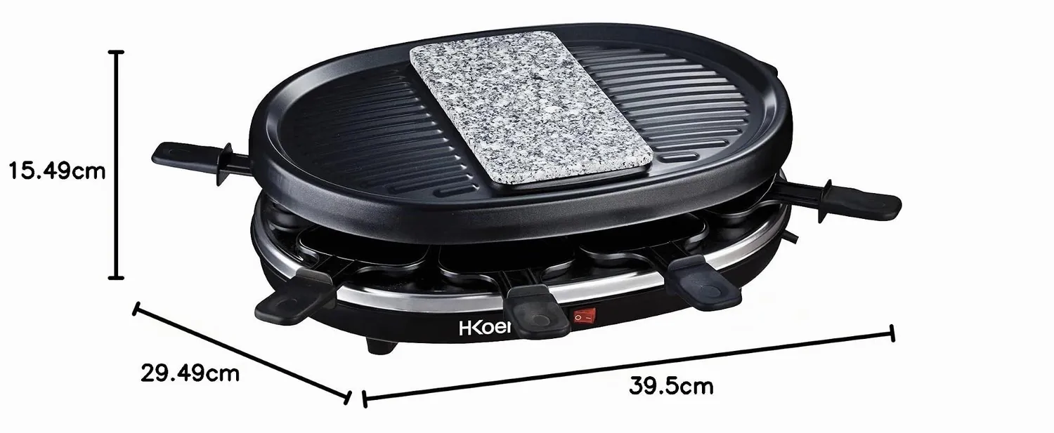 Koenig RP80 raclette grill pietra 8 persone