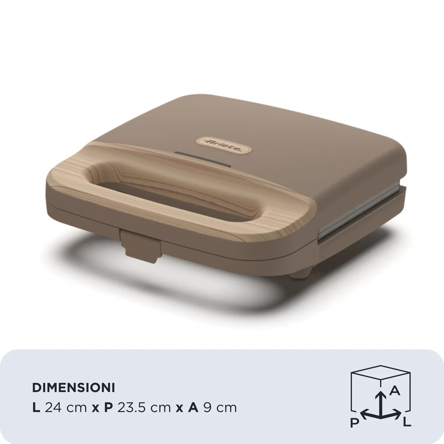 Ariete Breakfast Wood 1971 Tostiera Panini Tortora 750W