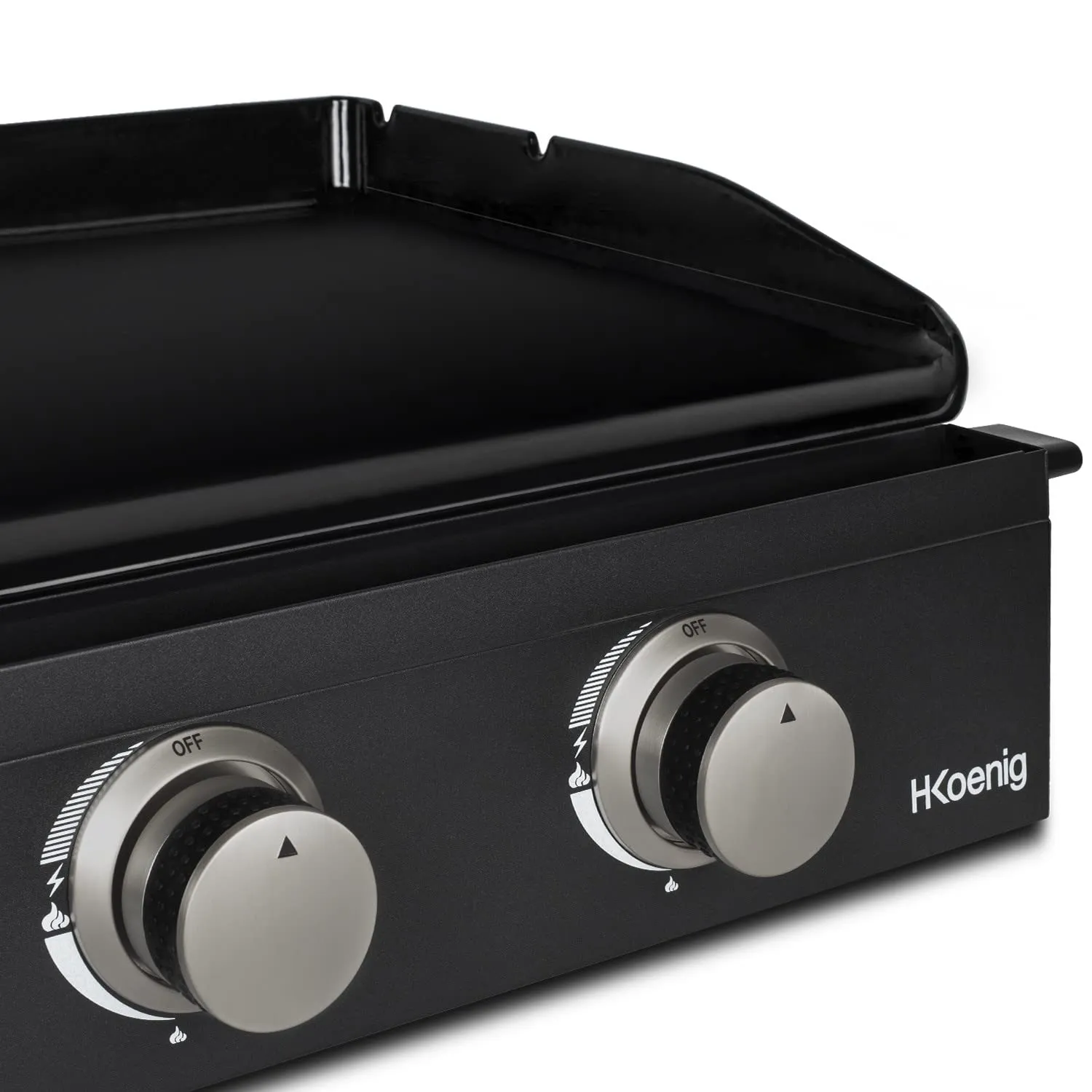 Koenig PLX1022 plancha a gas 2 fuochi nera 350°