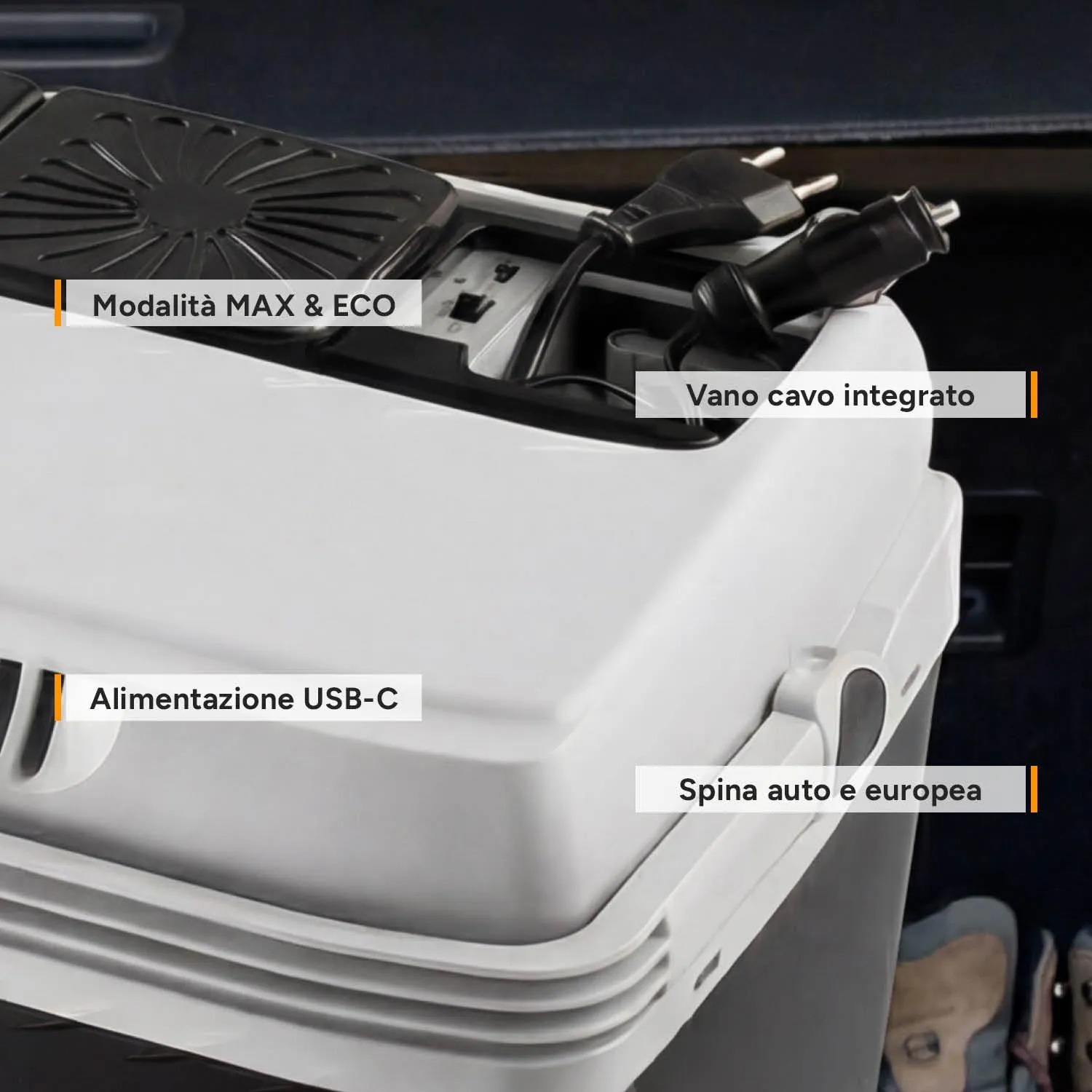 First Austria Frigo Portatile 25L Nero USB-C freddo e caldo