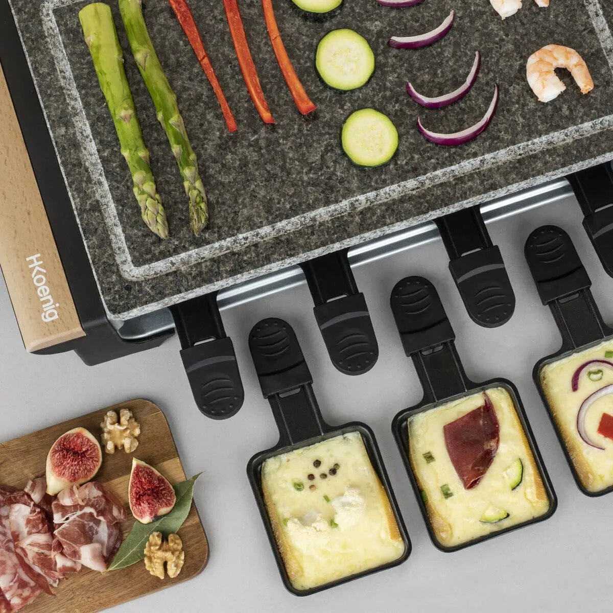 H.Koenig RP328 raclette grill pietra granito 8 persone