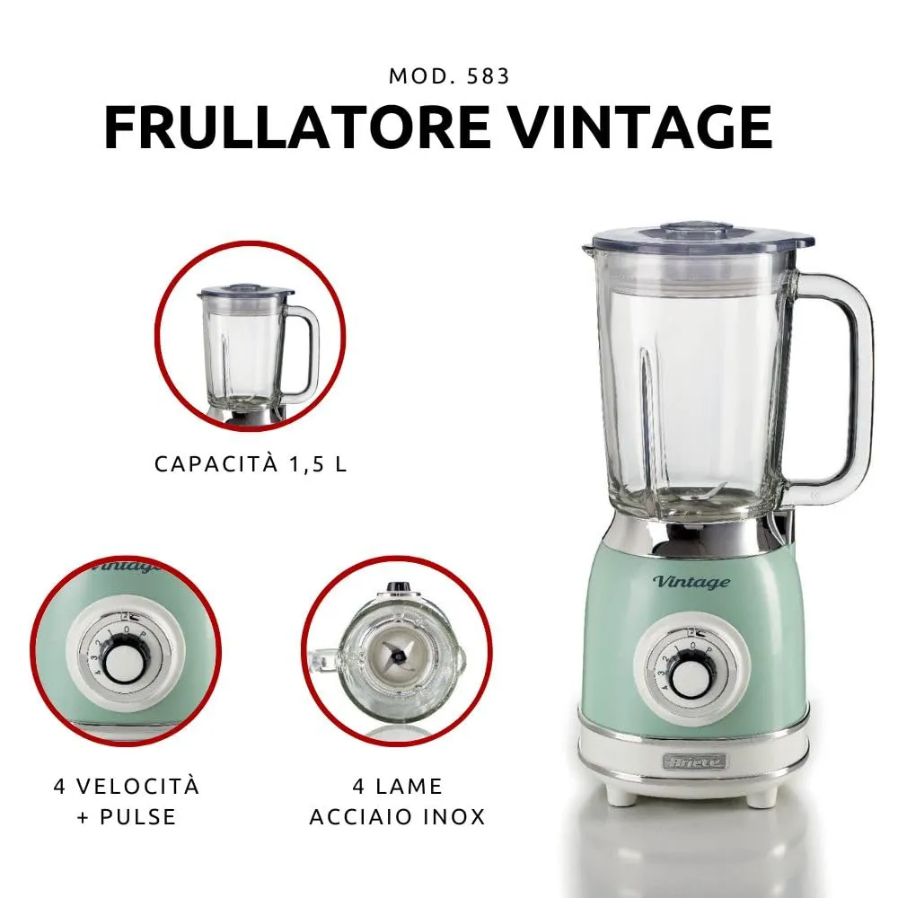 Ariete Vintage 583 frullatore vetro verde 1,5L