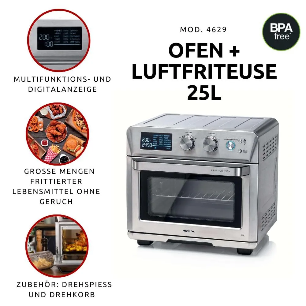 Ariete 4629 forno friggitrice ad aria 25L 15 funzioni