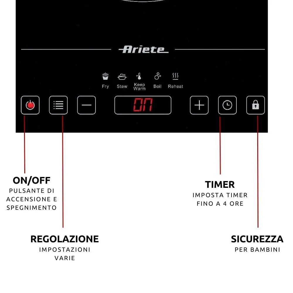 Ariete 1997 piastra induzione singola 2000W vetroceramica