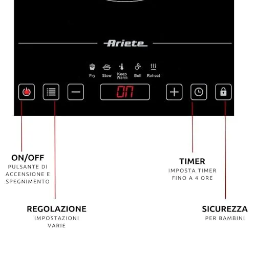 Ariete 1997 piastra induzione singola 2000W vetroceramica
