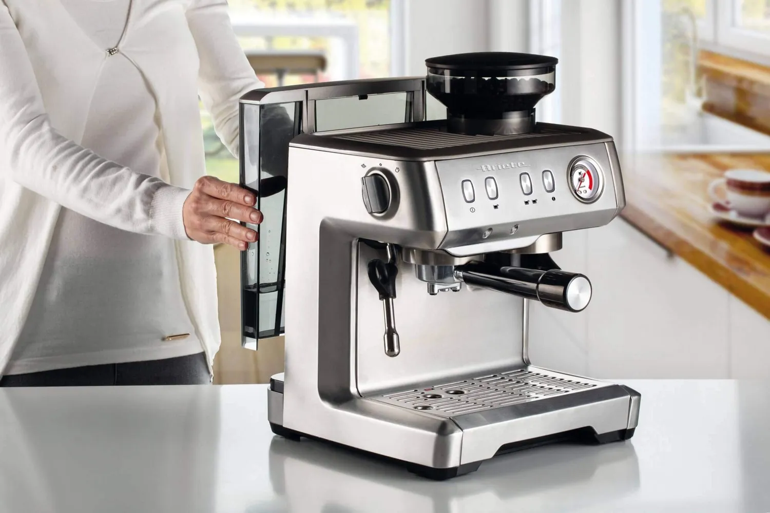 Ariete 1313 macchina caffè espresso macinacaffè argento 15 bar