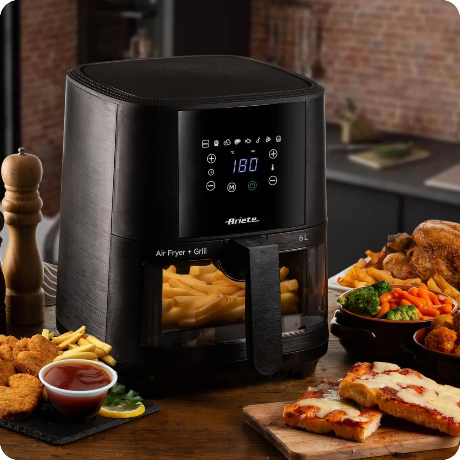 Ariete 4626 Friggitrice ad Aria 6 L Nero 8 Programmi