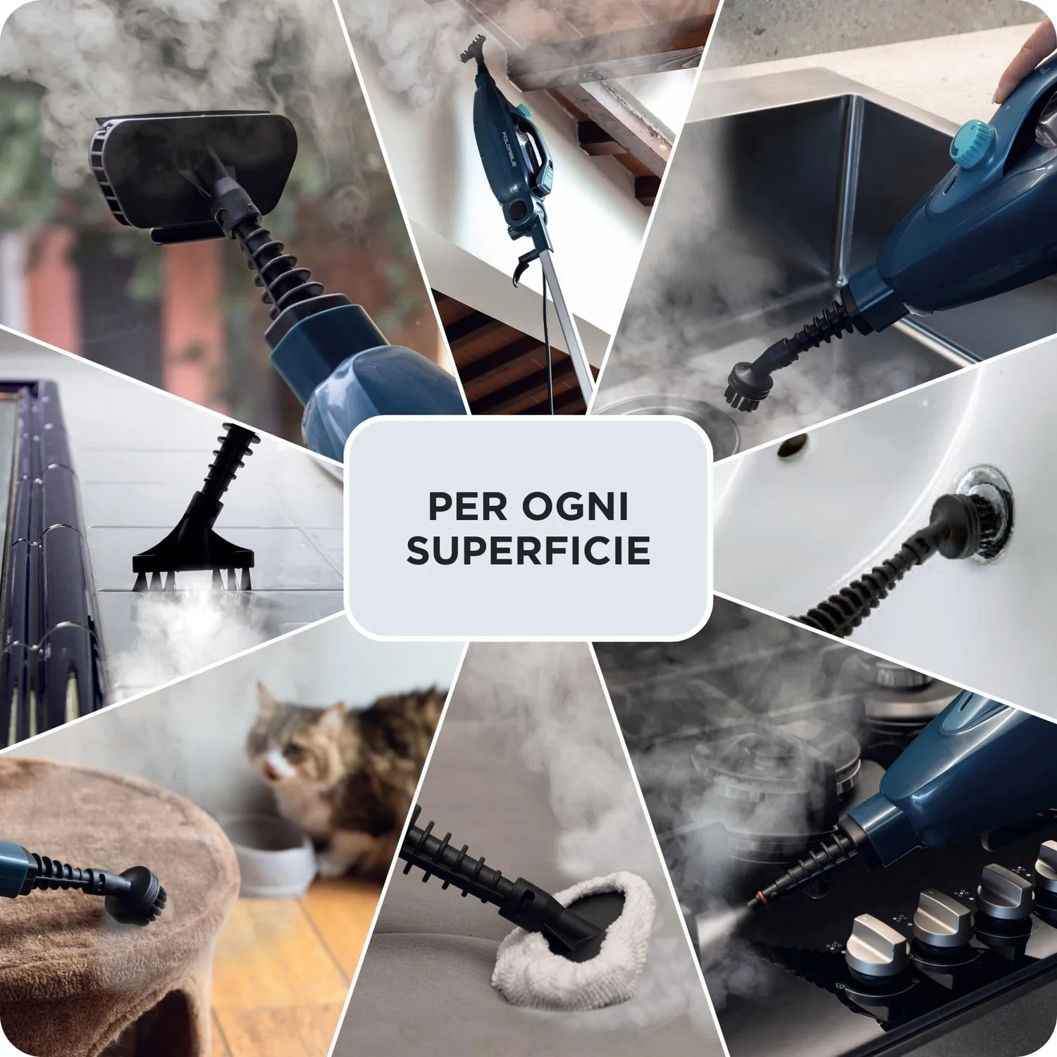 Ariete 4175 Steam Mop scopa a vapore blu pieghevole