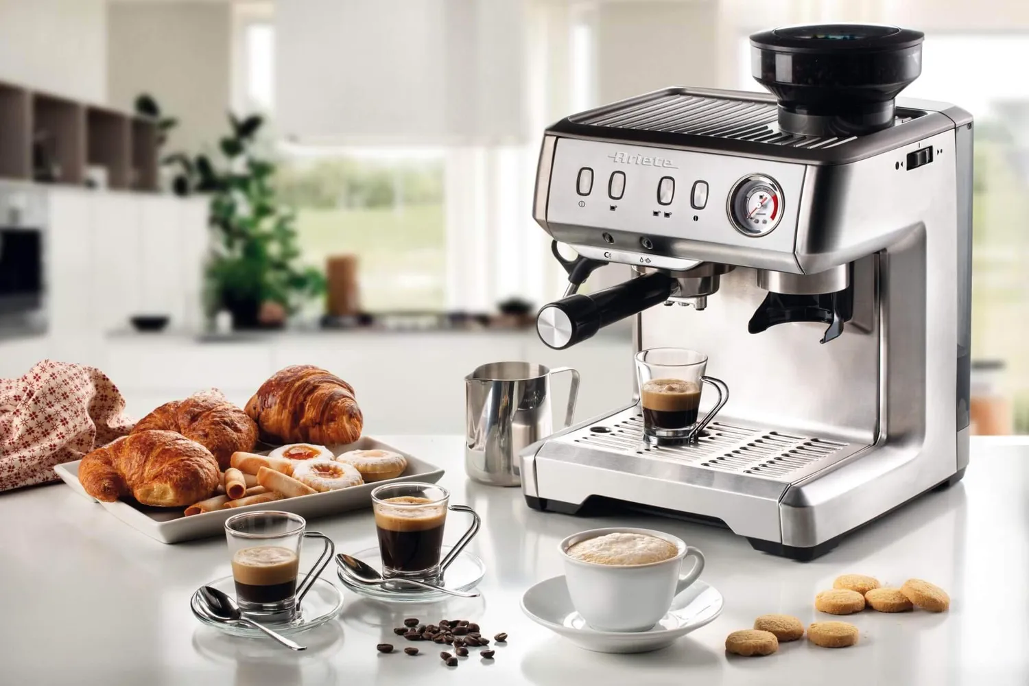 Ariete 1313 macchina caffè espresso macinacaffè argento 15 bar