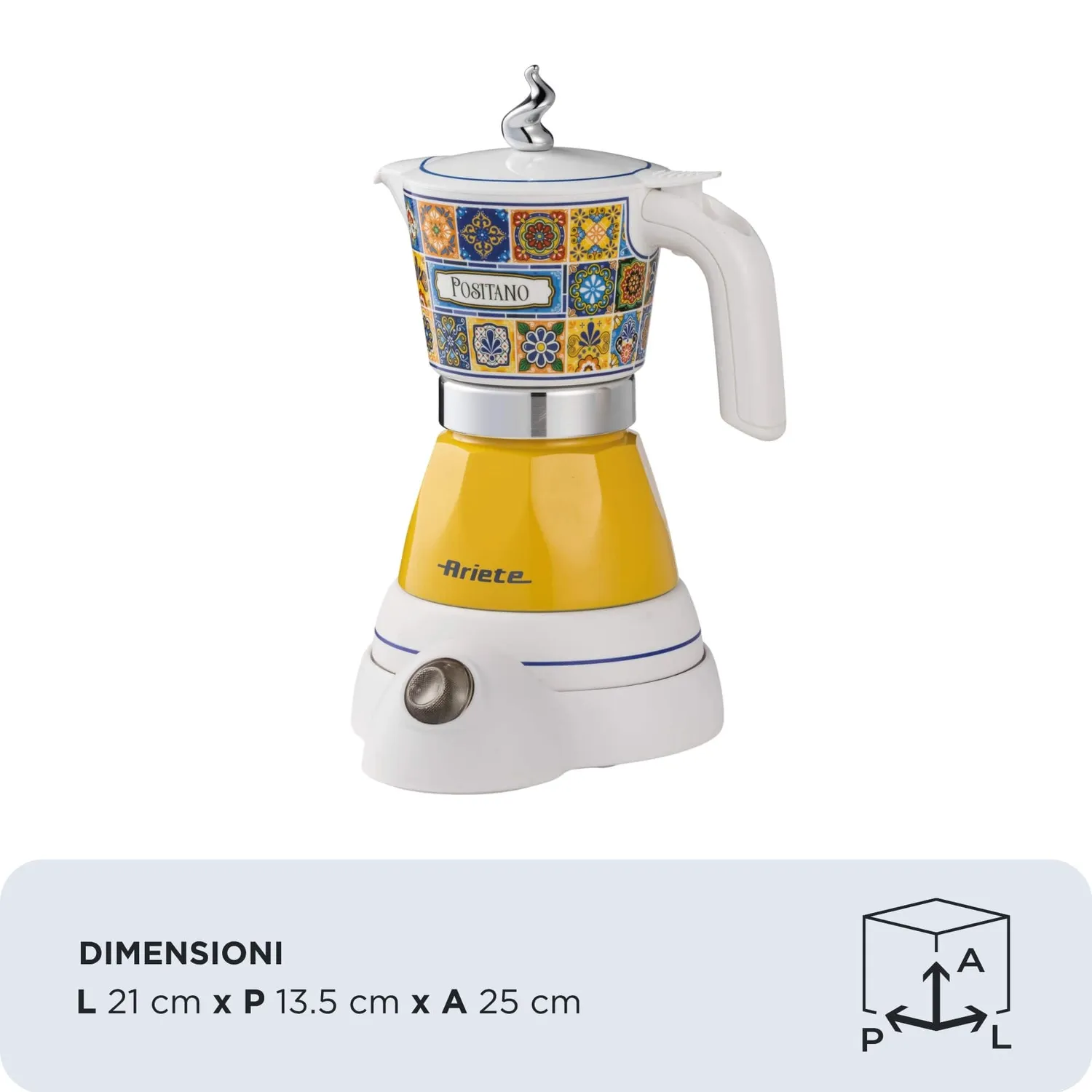 Ariete Moka Aroma Positano 1358/1P moka elettrica gialla 4 tazze