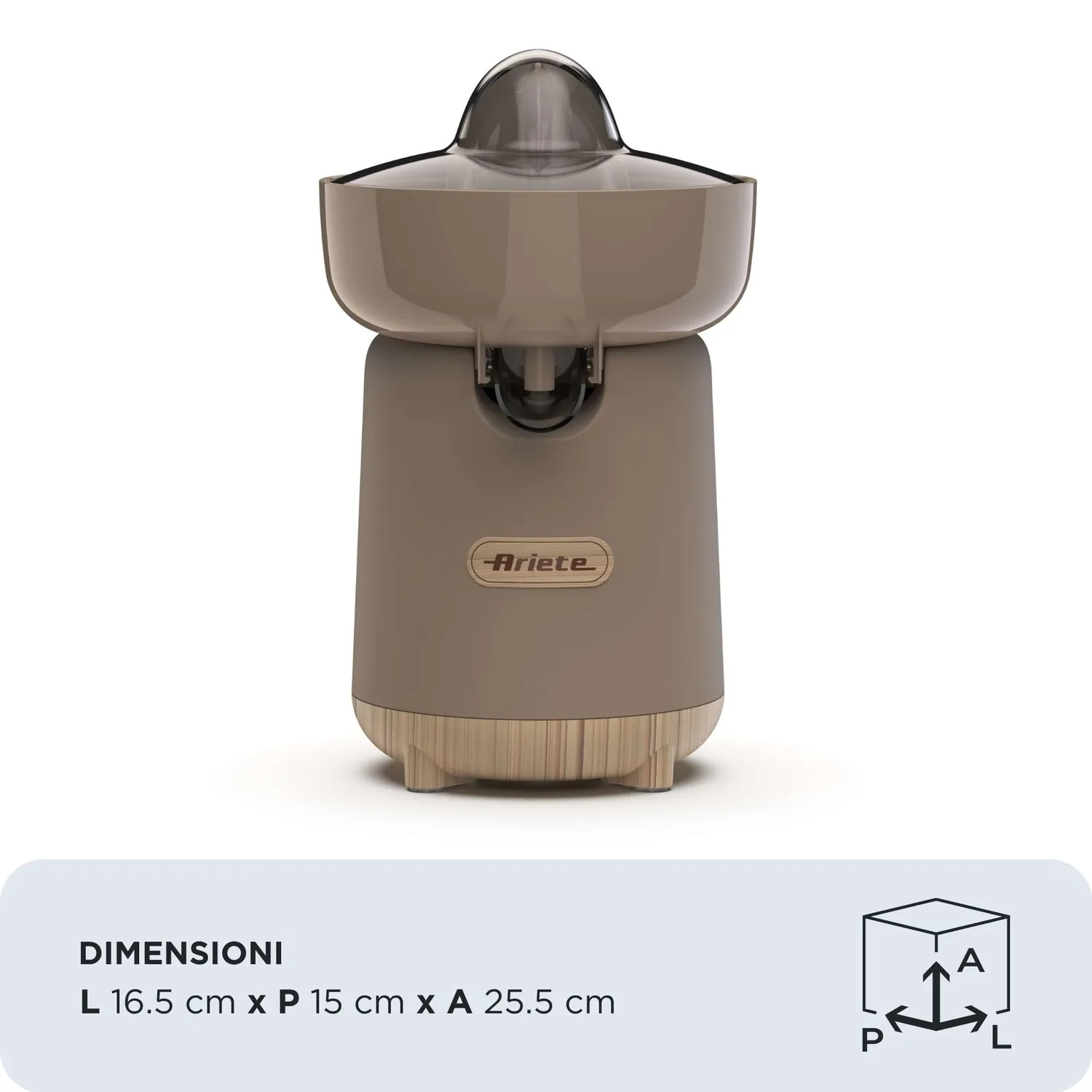 Ariete Breakfast Wood 417 spremiagrumi tortora 2 coni
