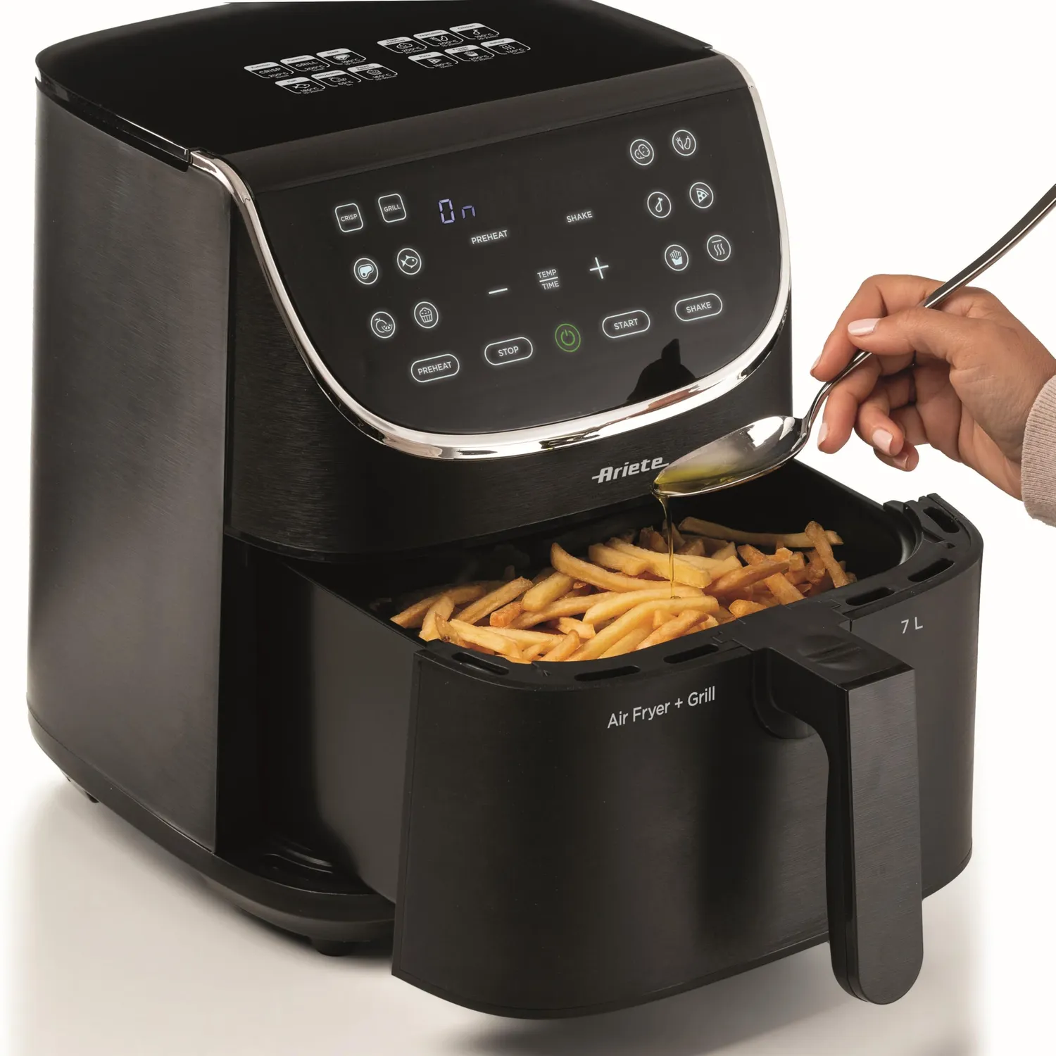 Ariete Airy Fryer 4627 Friggitrice ad Aria 7L Nera Max Crisp