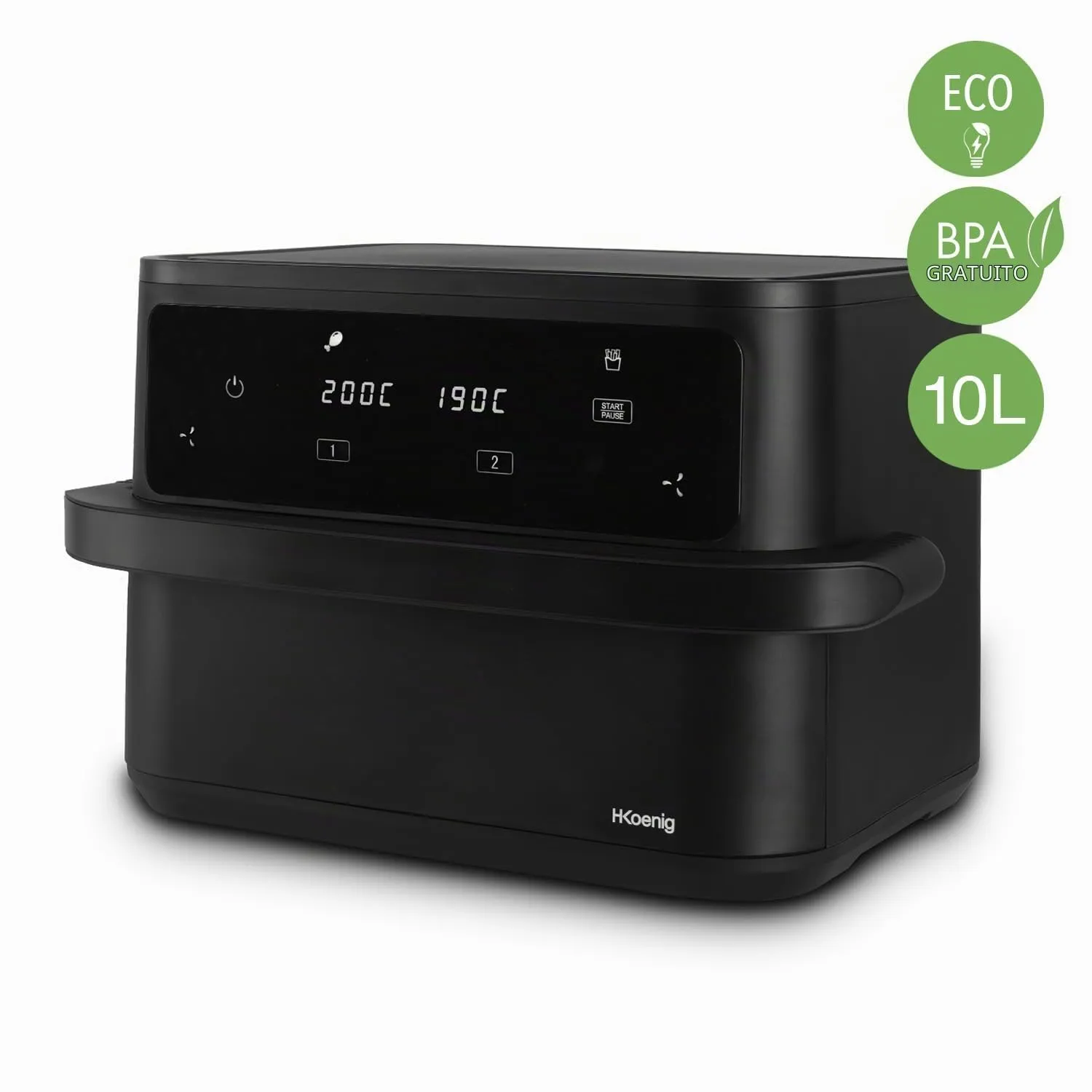 H.Koenig FRY960 Air Fryer 10L Doppia 5+5L 2400W