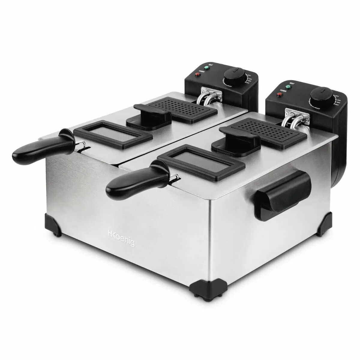 H.Koenig DFX600 friggitrice doppia 2x3L inox 3600W