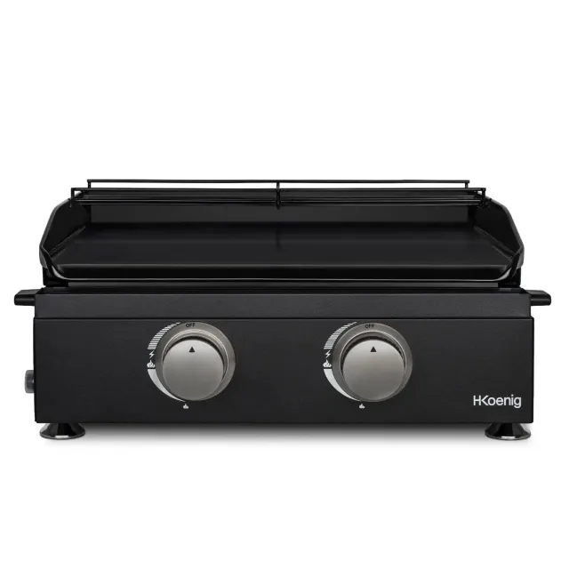 Koenig PLX1022 plancha a gas 2 fuochi nera 350°