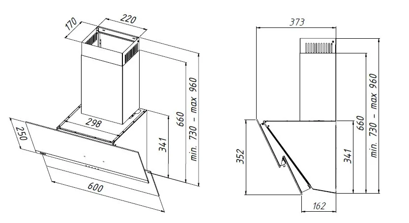 Akpo WK-4 Balance 60 cappa sottopensile bianca