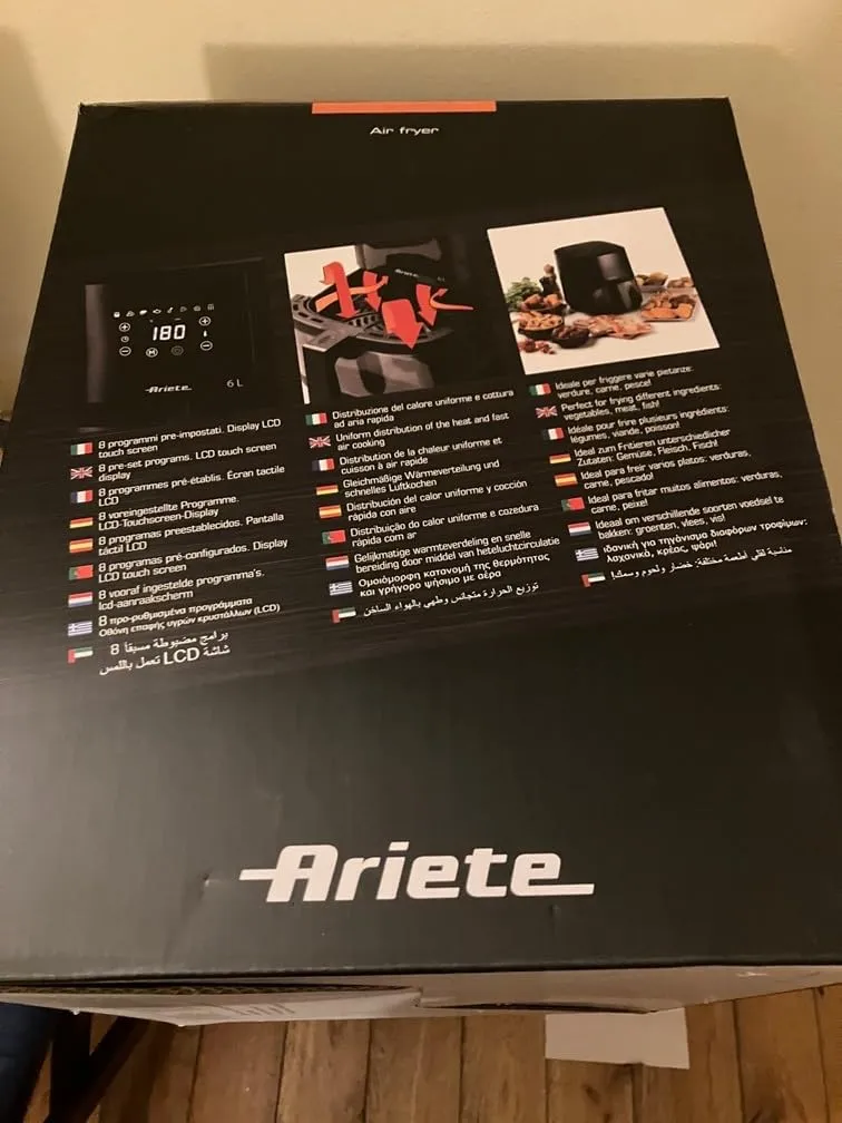 Ariete 4626 Friggitrice ad Aria 6 L Nero 8 Programmi