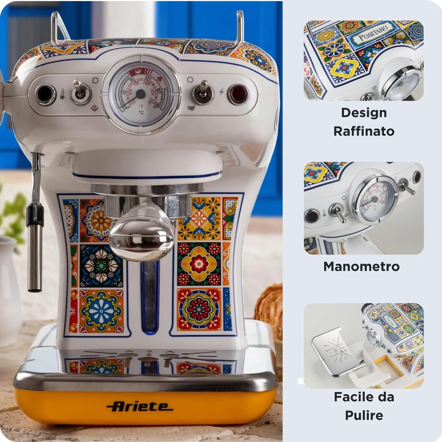 Ariete Positano 1389 macchina espresso gialla 15bar