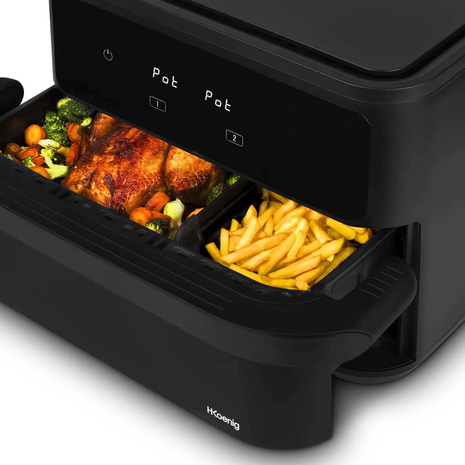H.Koenig FRY960 Air Fryer 10L Doppia 5+5L 2400W